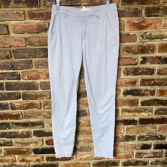 H&M LOGG Gray Flat Front Chino Skinny Ankle Khaki Pants Women's Size 4 - Picture 1 of 6